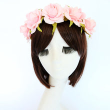 1*Rose Floral Flower Garland Crown Headband Hair Bands Bridal Wreath Festival For Women UBY