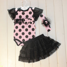 1 Set born Infant Baby Girl Clothing Polka Dot Headband  Romper  TUTU Outfit Clothes 3pcss Sets  UBY