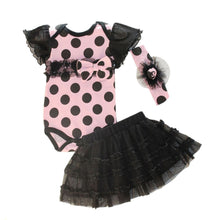 1 Set born Infant Baby Girl Clothing Polka Dot Headband  Romper  TUTU Outfit Clothes 3pcss Sets  UBY