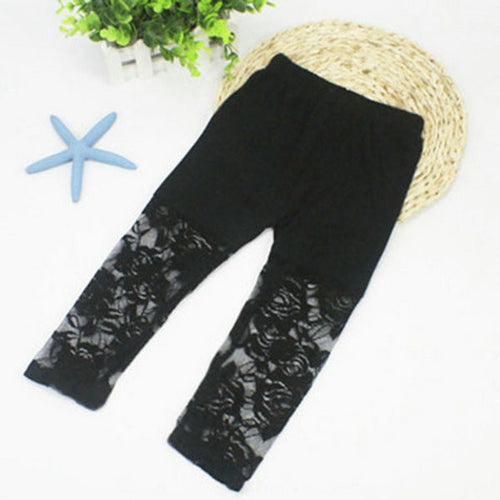 10 Colors Baby Kids Girls Cropped Leggings Lace Floral Casual 3 4 Capri Pants Trousers 2-7Y HT UBY
