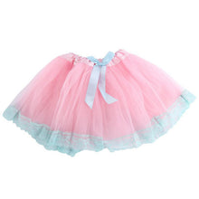 10 Colors Kids Girl Layered Dancing Tutu Bow knot Lace Trimmed Tulle Princess Skirt UBY