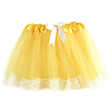 10 Colors Kids Girl Layered Dancing Tutu Bow knot Lace Trimmed Tulle Princess Skirt UBY