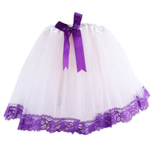 10 Colors Kids Girl Layered Dancing Tutu Bow knot Lace Trimmed Tulle Princess Skirt UBY