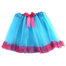 10 Colors Kids Girl Layered Dancing Tutu Bow knot Lace Trimmed Tulle Princess Skirt UBY