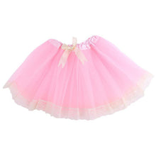 10 Colors Kids Girl Layered Dancing Tutu Bow knot Lace Trimmed Tulle Princess Skirt UBY