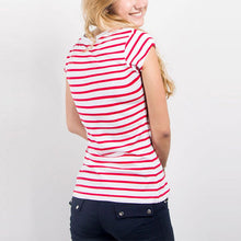 Brand Women T Shirt Ladies O-neck striped Cute Cartoon Print Short Sleeve Shirt Slim T Shirt Cotton Tops Tees Plus Size UBY