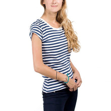 Brand Women T Shirt Ladies O-neck striped Cute Cartoon Print Short Sleeve Shirt Slim T Shirt Cotton Tops Tees Plus Size UBY