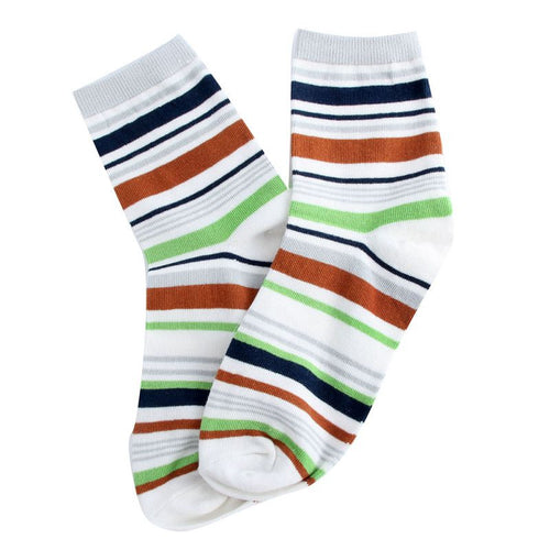 Cotton Warm Men Mixed Color Wide Stripe Ankle Soft Casual Socks PY8 UBY