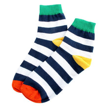 Cotton Warm Men Mixed Color Wide Stripe Ankle Soft Casual Socks PY8 UBY