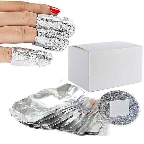 100pcs Aluminium Foil Nail Art Soak Off Acrylic Gel Polish Nail Wraps Remover UBY