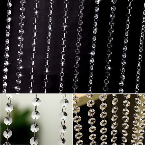 10pcss 1M/33 Foot Wedding DIY Decor Acrylic Crystal Beads Curtain Strand Garland PY6 UBY