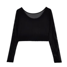 11 Colors Women Sexy Slim Semi-transparent Mesh Crop Tops Girl Long Sleeve Short T-Shirts Tees Single Layer Mesh UBY