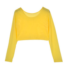 11 Colors Women Sexy Slim Semi-transparent Mesh Crop Tops Girl Long Sleeve Short T-Shirts Tees Single Layer Mesh UBY