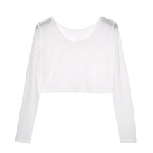 11 Colors Women Sexy Slim Semi-transparent Mesh Crop Tops Girl Long Sleeve Short T-Shirts Tees Single Layer Mesh UBY