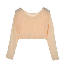 11 Colors Women Sexy Slim Semi-transparent Mesh Crop Tops Girl Long Sleeve Short T-Shirts Tees Single Layer Mesh UBY