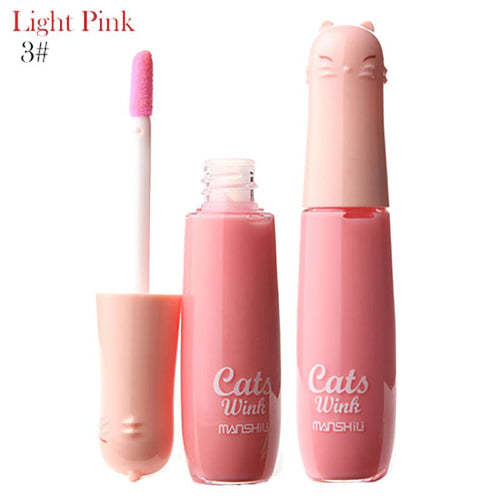 12 Colors Women's Charm Make Up Lip Gloss Cartoon Cat Lid Liquid Lip Tint Cosmetics UBY