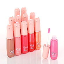 12 Colors Women's Charm Make Up Lip Gloss Cartoon Cat Lid Liquid Lip Tint Cosmetics UBY