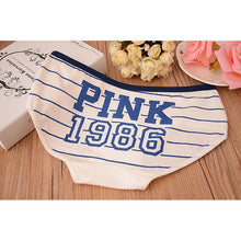 12 Style Sexy Underwear Women Panties Cotton Stripe Mid Rise Panties Cute Letter Pink Print Girl Casual Underwear PY3 UBY