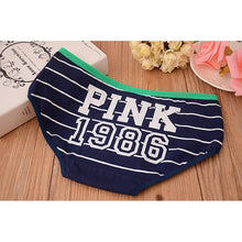12 Style Sexy Underwear Women Panties Cotton Stripe Mid Rise Panties Cute Letter Pink Print Girl Casual Underwear PY3 UBY