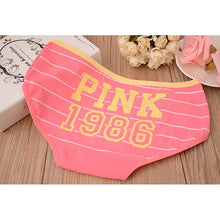 12 Style Sexy Underwear Women Panties Cotton Stripe Mid Rise Panties Cute Letter Pink Print Girl Casual Underwear PY3 UBY