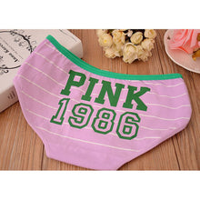 12 Style Sexy Underwear Women Panties Cotton Stripe Mid Rise Panties Cute Letter Pink Print Girl Casual Underwear PY3 UBY