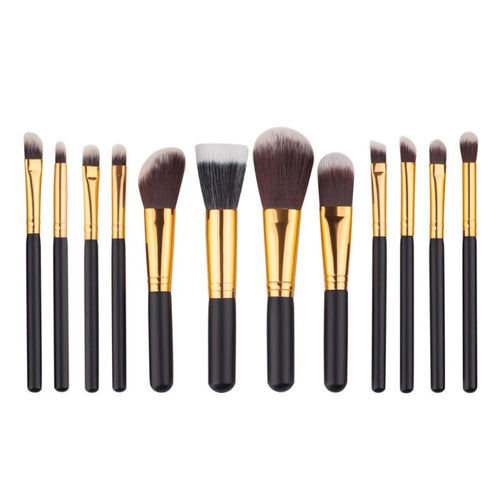 12pcss Black Wood Blending Makeup Brush Set Professional Cosmetic Brush Kit Make Up Brushes Tools Beauty pincel Maquiagem  UBY