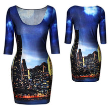 18 Colors Women Sexy Slim Dress Fit 3D Animal Print Space Galaxy Bodycon Mini Dresses  UBY