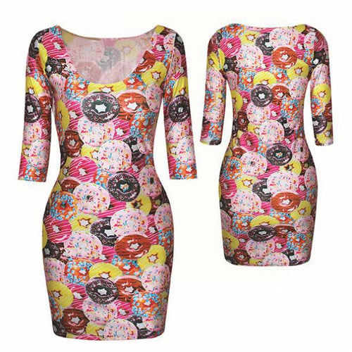 18 Colors Women Sexy Slim Dress Fit 3D Animal Print Space Galaxy Bodycon Mini Dresses  UBY