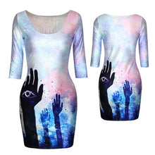 18 Colors Women Sexy Slim Dress Fit 3D Animal Print Space Galaxy Bodycon Mini Dresses  UBY