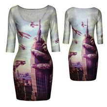 18 Colors Women Sexy Slim Dress Fit 3D Animal Print Space Galaxy Bodycon Mini Dresses  UBY