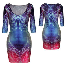 18 Colors Women Sexy Slim Dress Fit 3D Animal Print Space Galaxy Bodycon Mini Dresses  UBY