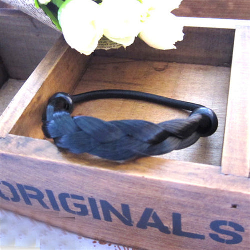 1pc 2pcs Lady Women Braid Straight Wig Elastic Headband Hair Band Rope Scrunchie Hairband PonytailUBY