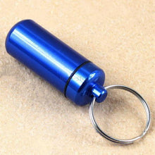 1pcs Waterproof Aluminum Pill Box Case Bottle Drug Holder Keychain Container New UBY