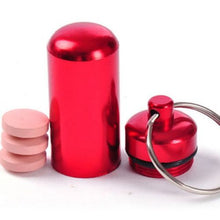 1pcs Waterproof Aluminum Pill Box Case Bottle Drug Holder Keychain Container New UBY