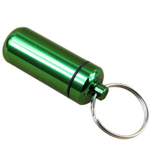 1pcs Waterproof Aluminum Pill Box Case Bottle Drug Holder Keychain Container New UBY