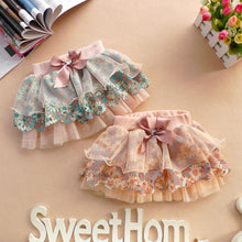 2-6Y Cute Baby Kids Girl Bow Floral Pompon Layered Skirt Floral Tulle Tutu Skirt ForUBY