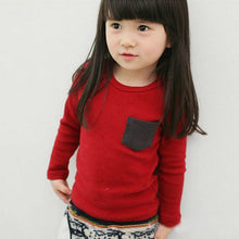 2-7Y Baby Kids Boys Girls Unisex Long Sleeve Clothes Crewneck Children T-shirts Pocket Decor Shirt Clothing PY1 UBY