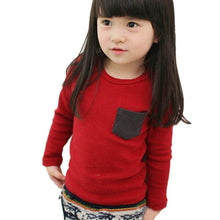 2-7Y Baby Kids Boys Girls Unisex Long Sleeve Clothes Crewneck Children T-shirts Pocket Decor Shirt Clothing PY1 UBY