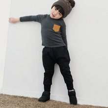 2-7Y Baby Kids Boys Girls Unisex Long Sleeve Clothes Crewneck Children T-shirts Pocket Decor Shirt Clothing PY1 UBY