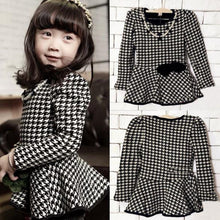 2-7Y Baby Kids Girls Pearls Necklace Shirt Dress Clothing Long Sleeve Bow Tops ClothesUBY