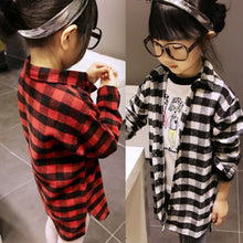 2-7Y Children Kids Boys Girls Shirts Long Sleeve Shirts Plaids Checks Tops Costume Shirt UBY
