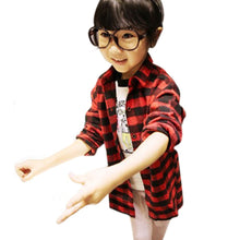 2-7Y Children Kids Boys Girls Shirts Long Sleeve Shirts Plaids Checks Tops Costume Shirt UBY