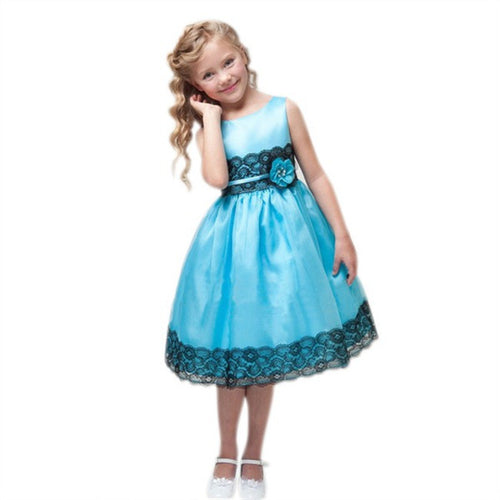 2-7Y Girls Toddlers Lovely 3D Flower Cluster Princess Dress Party Tulle Gown Dresses  UBY