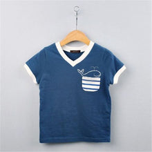 2-7Y Kid Boy Summer Short Sleeve T-shirt Baby Cartoon Dolphin Tee Shirt Tops B87 UBY