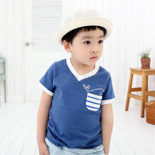 2-7Y Kid Boy Summer Short Sleeve T-shirt Baby Cartoon Dolphin Tee Shirt Tops B87 UBY