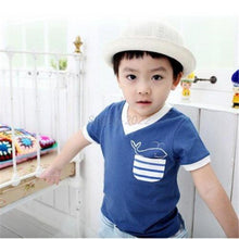 2-7Y Kid Boy Summer Short Sleeve T-shirt Baby Cartoon Dolphin Tee Shirt Tops B87 UBY