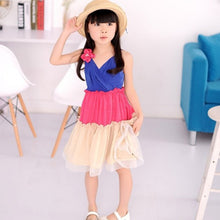 2-7Y Summer Kids Girls Striped Chiffon Sundress Princess Flower Beach Tutu Dresses UBY