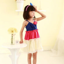 2-7Y Summer Kids Girls Striped Chiffon Sundress Princess Flower Beach Tutu Dresses UBY