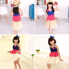 2-7Y Summer Kids Girls Striped Chiffon Sundress Princess Flower Beach Tutu Dresses UBY