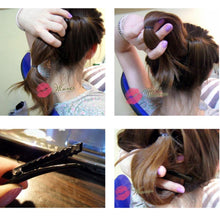 2* Plastic Topsy Tail Hair Styling Braider Ponytail Styling Bun Maker Clip Tool Black CurlerUBY